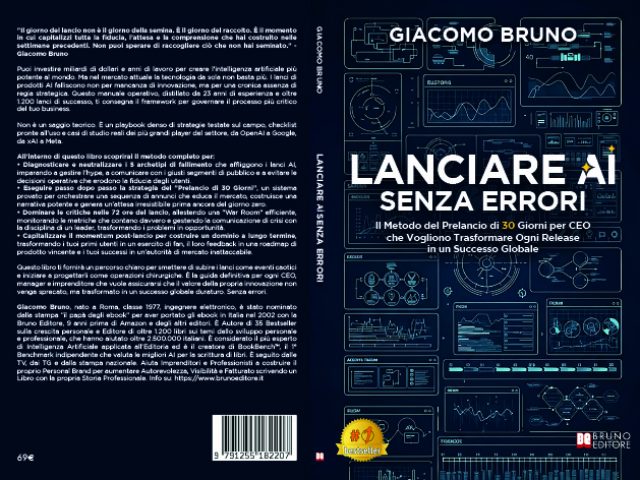 Giacomo Bruno, in un libro gli errori di lancio di ChatGPT5 e la strategia di prelancio in 30 giorni per GPT6 e GROK5